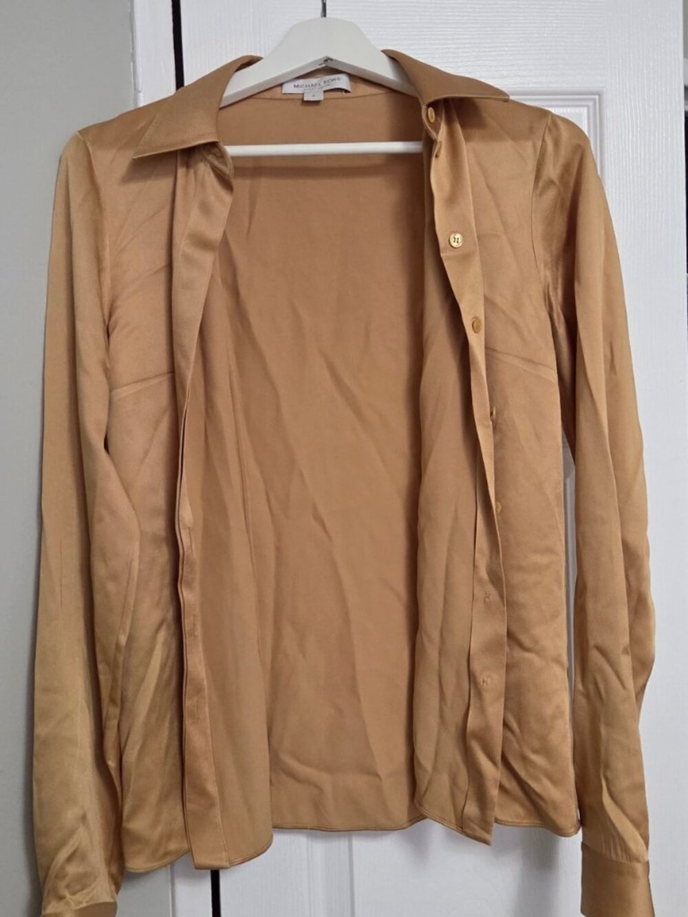 Michael Kors Collection Wheat Button-Down Shirt Blouse Size 2 Italy